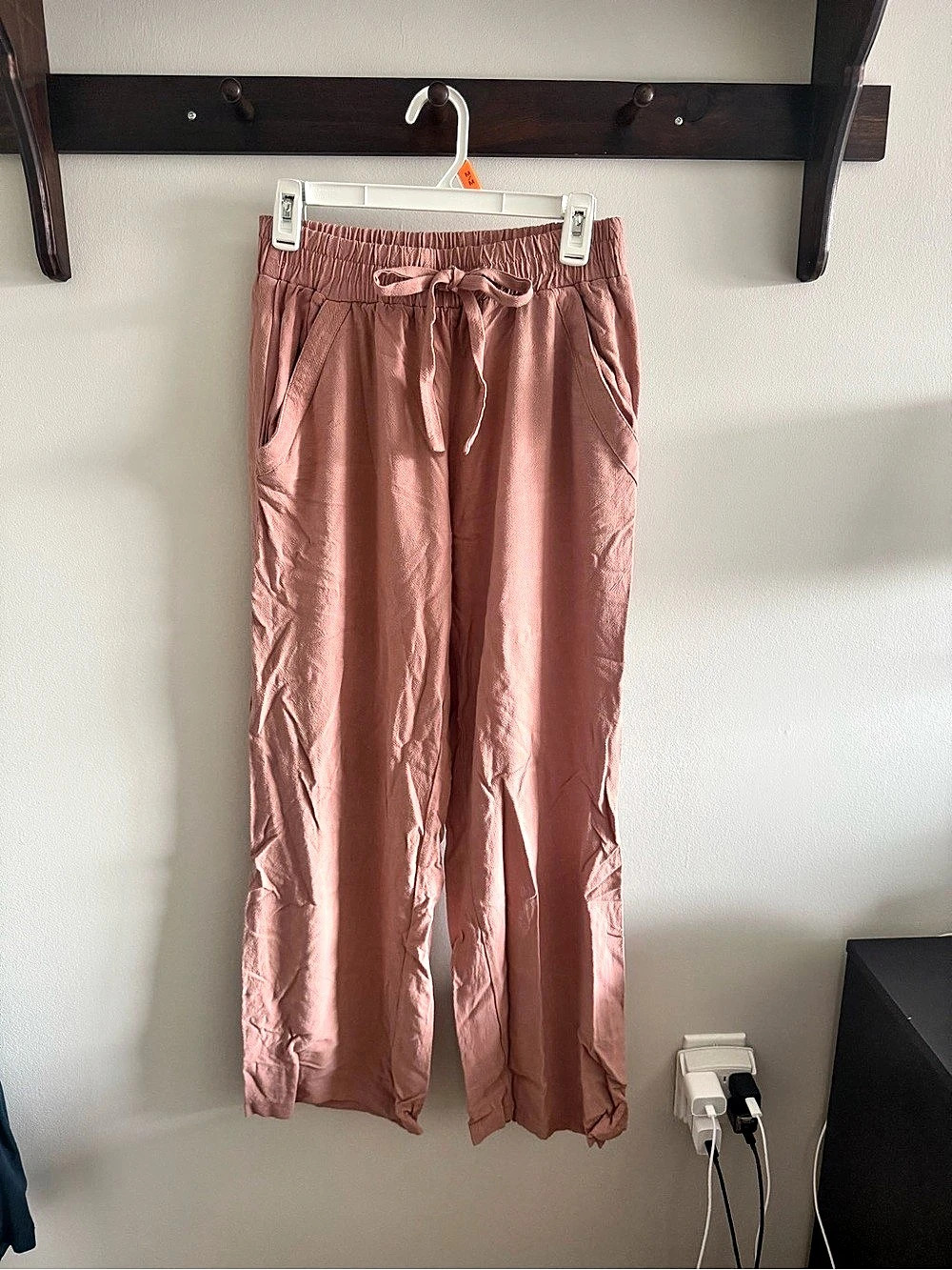 Wide Leg Linen Drawstring Pants